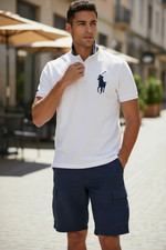 POLO RALPH LAUREN WHITE CUSTOM FITBIG PONY POLO RUGBY NUMBERING ON SLEEVE NWT L