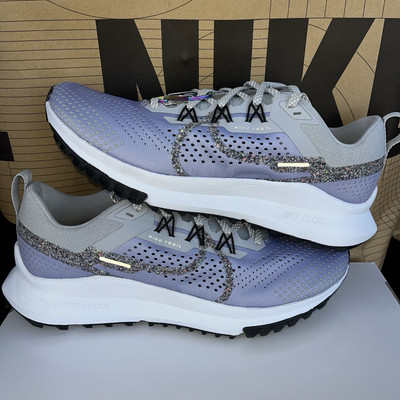 NEW Nike NBY React Pegasus Trail 4 Gray White FB5058-900 Men Size 9.5