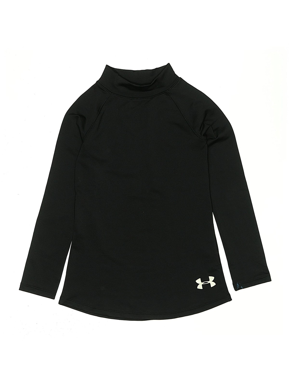 Under Armour Girls Black 3/4 Sleeve T-Shirt S Youth