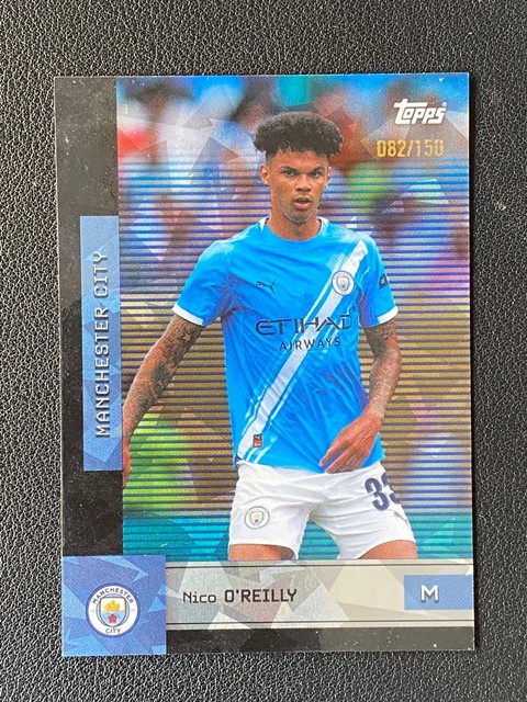 Nico O'Reilly 2025 Topps Team Set Manchester City Icy Blue 082/150 #14