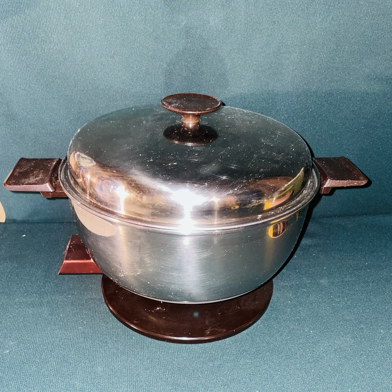 RARE Vtg West Bend P506-3 Electric 3 Quart Pedestal Soup Pot