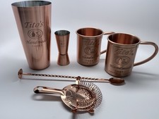 TITOS Vodka 6 Piece Copper-Plated Bartending Set