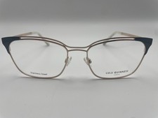 LULU GUINNESS L234 BLUE/ROSE GOLD EYEGLASS FRAMES 57-18-145 NEW