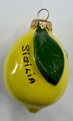VIETRI Sicilia Lemon 3’’ Lemon ornament Made/Painted by hand in Italy