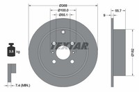 2X Bremsscheibe Hinten Textar 92126203 FÜR Toyota Bremsscheiben Scheibenbremse