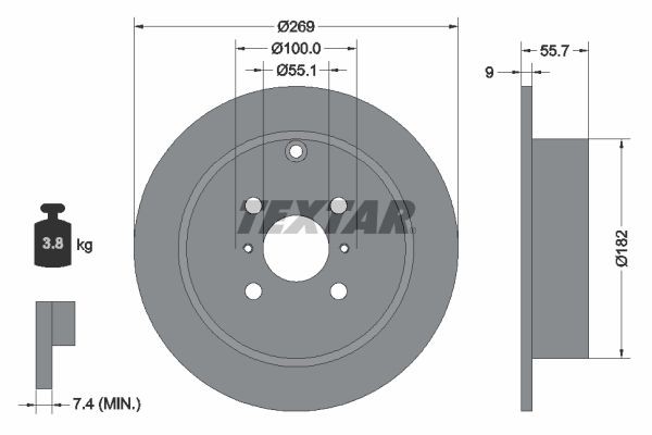 2X Bremsscheibe Hinten Textar 92126203 FÜR Toyota Bremsscheiben Scheibenbremse-image