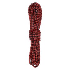 5.5 Yard Leather Cord, 5.5mm Round Braided Leather Strips, Black Red