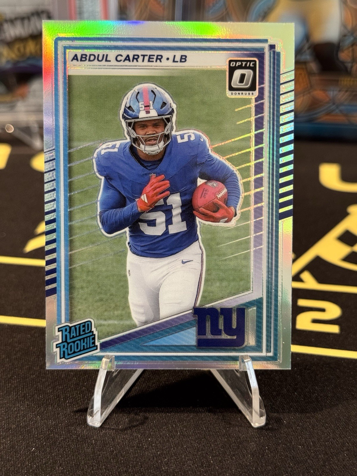 ABDUL CARTER 2025 Donruss Optic Preview Silver Holo Prizm Rated Rookie RC GIANTS