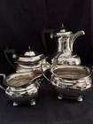 HEAVY 1.4kg Solid Sterling Silver 3pc Tea & Coffee Set, Birmingham 1920