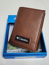 Columbia Men's Leather Wallet Brown New