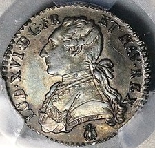 1787-D PCGS AU 58 France Louis XVI 12 Sols 17k 1/10 Ecu Coin POP 1/0 (26022103C)