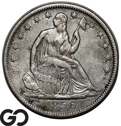 1856 Seated Liberty Half Dollar, Choice XF
