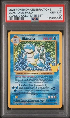 Blastoise Holo 2 Celebrations Classic Collection Pokemon PSA 10 *465