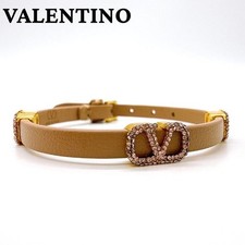 VALENTINO Valentino V logo leather color stone bracelet