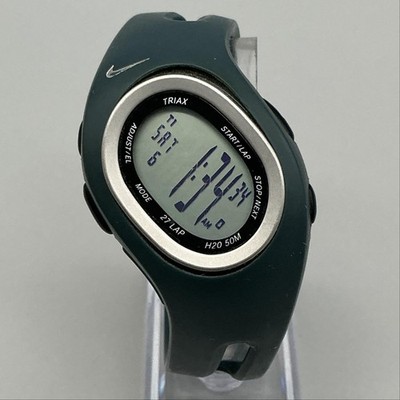 Vintage Nike Triax 27 Lap Unisex Watch 38mm Digital Black WR0065 New Battery