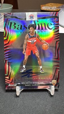 2025 Topps Finest Baseline Autographs BA-JW Jamir Watkins Red Black Vapor /10