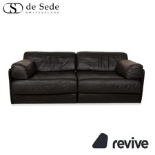 de Sede DS-76 Leder Zweisitzer Schwarz Sofa Couch manuelle Funktion