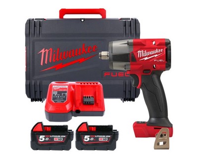 Milwaukee M18FMTIW2F12-502X 18V 1/2'' Mittelschlagschrauber mit 2 x 5,0Ah Akkus,