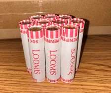 10 Rolls 500 Pennies LOOMIS SEALED WHEAT/COPPER/ERRORS  Penny  * FREE SHIP *