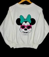 Vintage 80s Minnie Mouse Sweatshirt Walt Disney World Sunglasses Cartoon Sz M