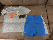 New Under Armour 2 piece shorts set 4T Blue/Gray