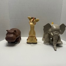 Fisher-Price Linkimals Elephant Giraffe Hippo Interactive Learning Toys Lot 3