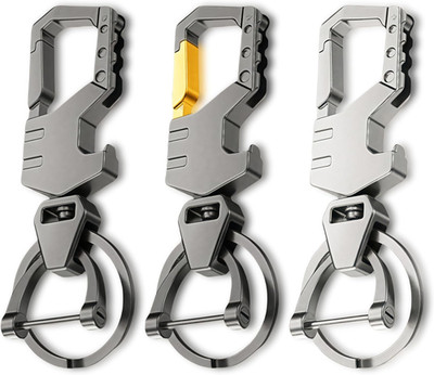 3Pcs Heavy Duty Keychain Opener with 2 Keyrings Car Keychains, Multifunctional T