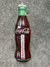Coca Cola Metal Thermometer Sign Advertisement Wall Decor Vintage Bottle