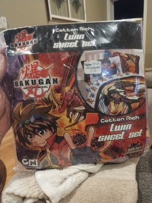 Bakugan Battle Brawlers Twin Bedding Set  (2009) Open Package