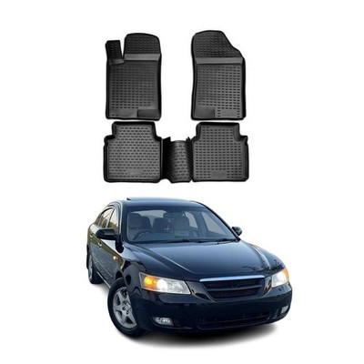 OMAC Floor Mats Liner for Hyundai Sonata 2006-2010 Black TPE All-Weather 4 Pcs