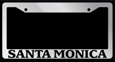 Chrome License Plate Frame "Santa Monica" Auto Accessory Novelty 2659
