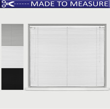 MADE TO MEASURE ALUMINIUM VENETIAN BLINDS 25MM BLACK WHITE SILVER