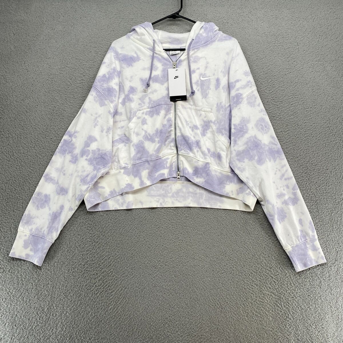 Nike Hoodie Womens XL Crop Tie Dye Boxy Oversized Purple Nike Hoodie Womens XL Crop Tie Dye Boxy Oversized Purple