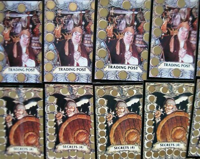 MERLIN BATTLE CARDS Trading Post & Secrets Scratch Slay Fantasy Game 1993