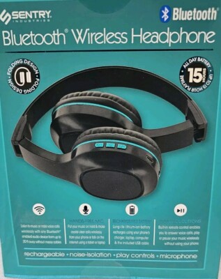 Vibe in Style! Sentry Teal Bluetooth Headphones w/ Mic - Crystal Clear Sound   