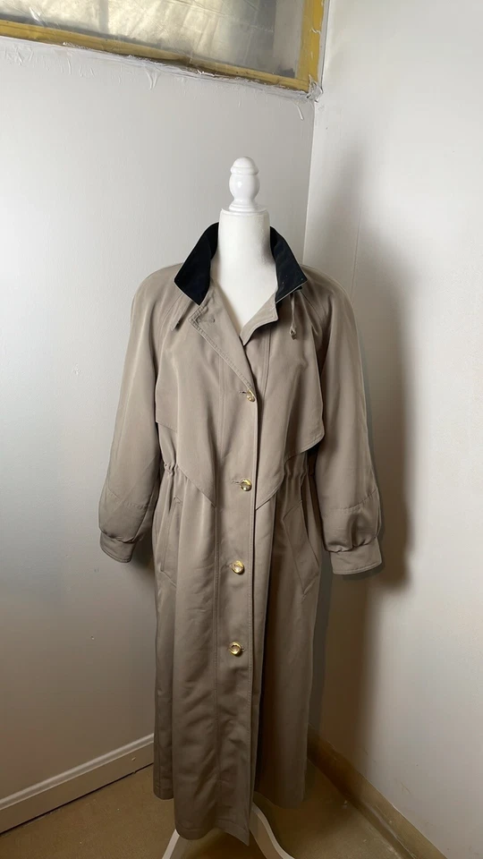 fleet street womens long wind breaker type coat mauve color size 4 - Image 4 of 4