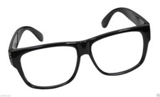Black Eyeglass Frames Glasses Fancy Dress Up Halloween Adult Costume Accessory