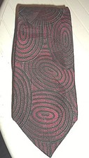 Guy Laroche Couture Silk Tie Burgundy/Black Abstract Spiral Textured Design