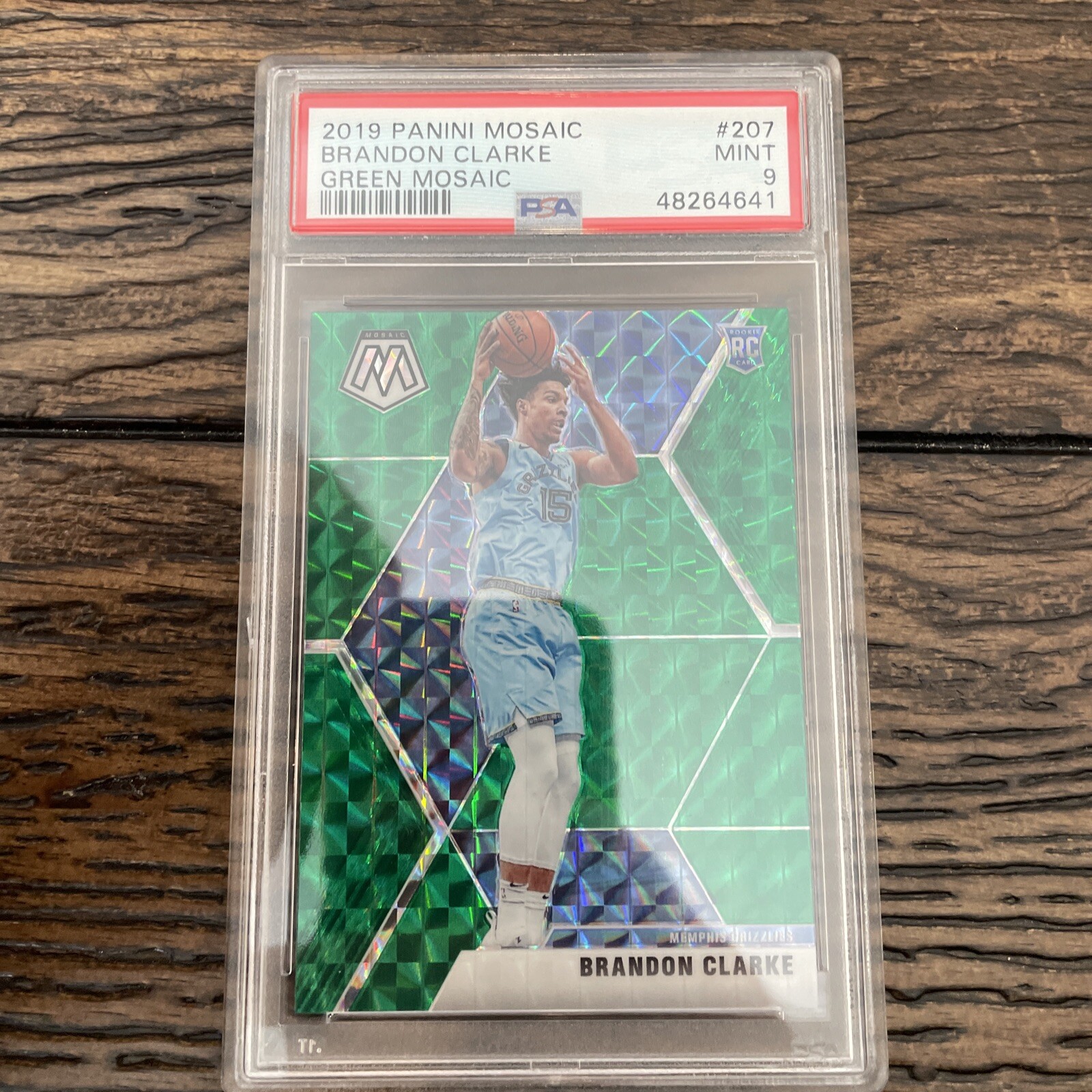 2019-20 Panini Mosaic Green Brandon Clarke PSA 9 #207 RC Memphis Grizzlies