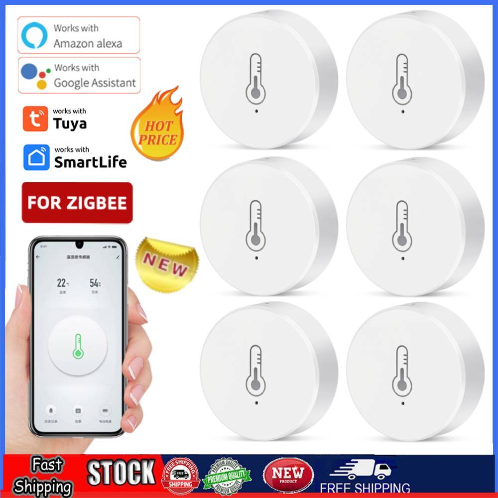 ZigBee Temperature Humidity Sensor Smart Home Remote Monitor Alexa Google Home
