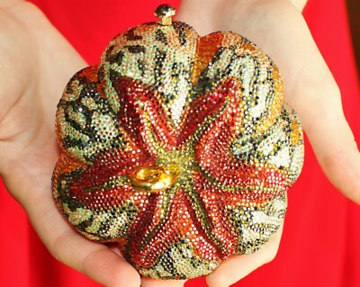 Judith Leiber ICONIC TOMATO SQUASH Swarovski Crystal Minaudiere