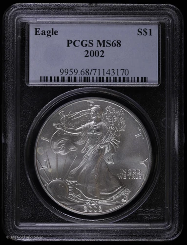 2002 $1 American Silver Eagle PCGS MS 68 | Uncirculated UNC BU