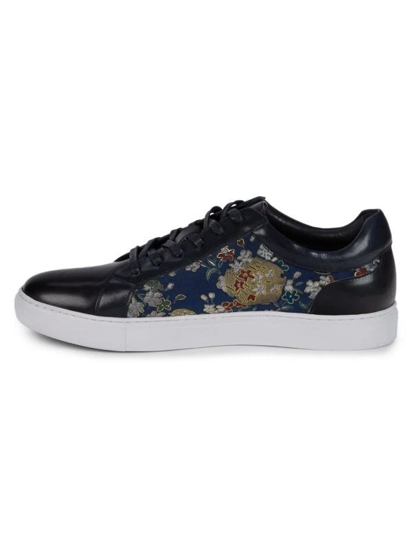 Zapatilla deportiva Robert Graham para hombre con dobladillo floral de moda 9,5 negra nueva en caja Foto 2 de 4