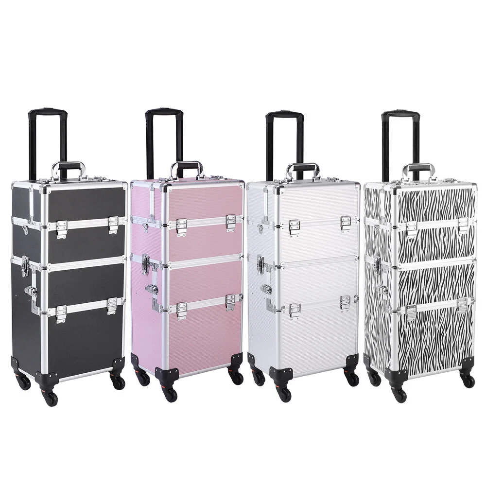Professional Rolling Makeup Train Case Cosmetic Trolley Makeup Storage Organizer