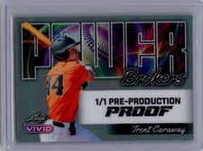 Trent Caraway 2024 Leaf Vivid Baseball 1/1 Pre Production Proof