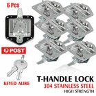 <!--F#f_0-->6x T Handle Locks Stainless Steel With Keys Trailer Camper Truck Tool Box Silver<!--F/-->
