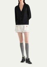 NWT PRADA DNA860 BLUE WOOL BUTTONS LONG SLEEVE CARDIGAN SWEATER 36 4 1200