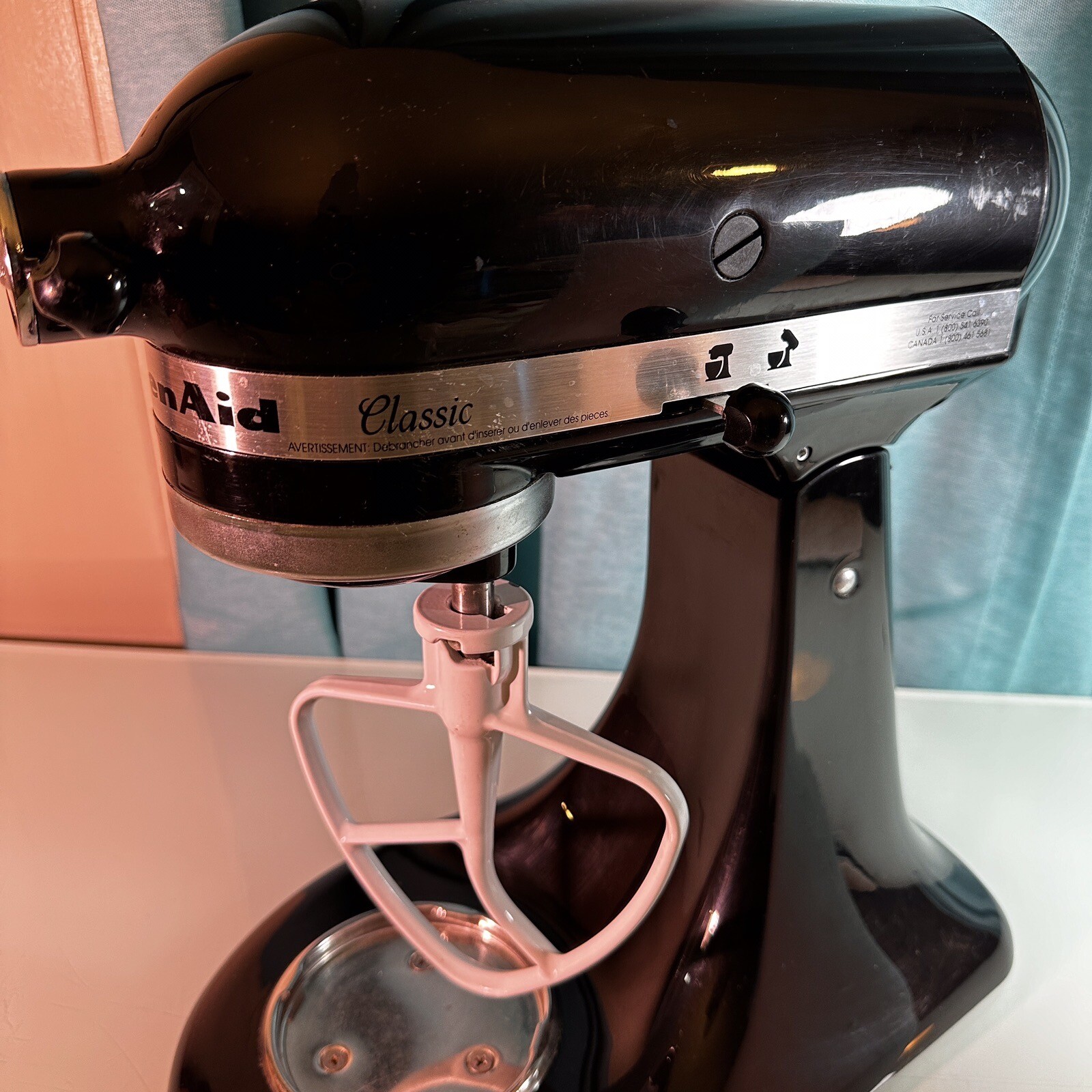Kitchen Aid K45SSOB Black Stand Mixer Max Watts 275 Beater & Hook No