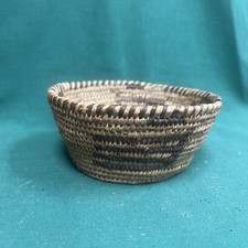 Fine 2 color antique Pima Indian grass basket 2 1/4 x 5 3/4&rdquo; Wide