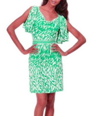 green emerald velvet dress Perrin Emerald Green Feather Dress High Slit Gown main image 0